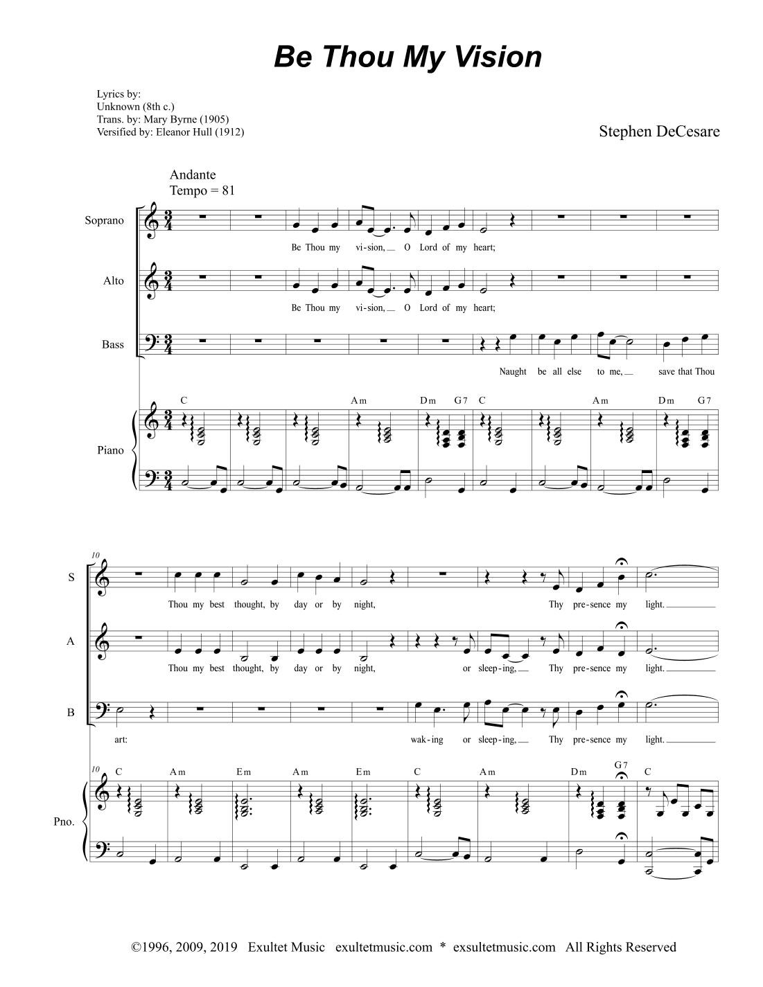 Be Thou My Vision (SAB)