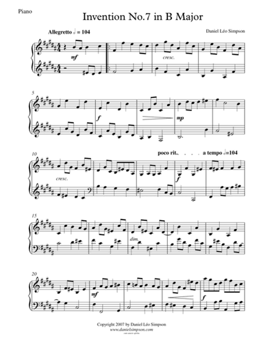 Invention No.7 in B major
