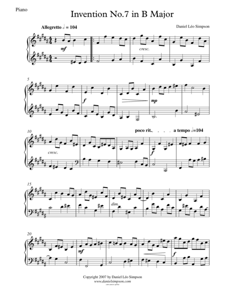Invention No.7 in B major