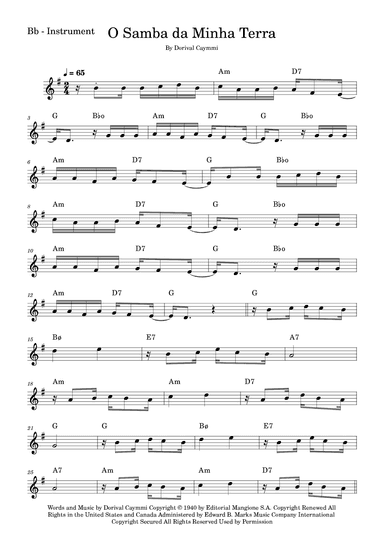 O Samba Da Minha Terra (arr. Fabio Eduardo de Oliveira)