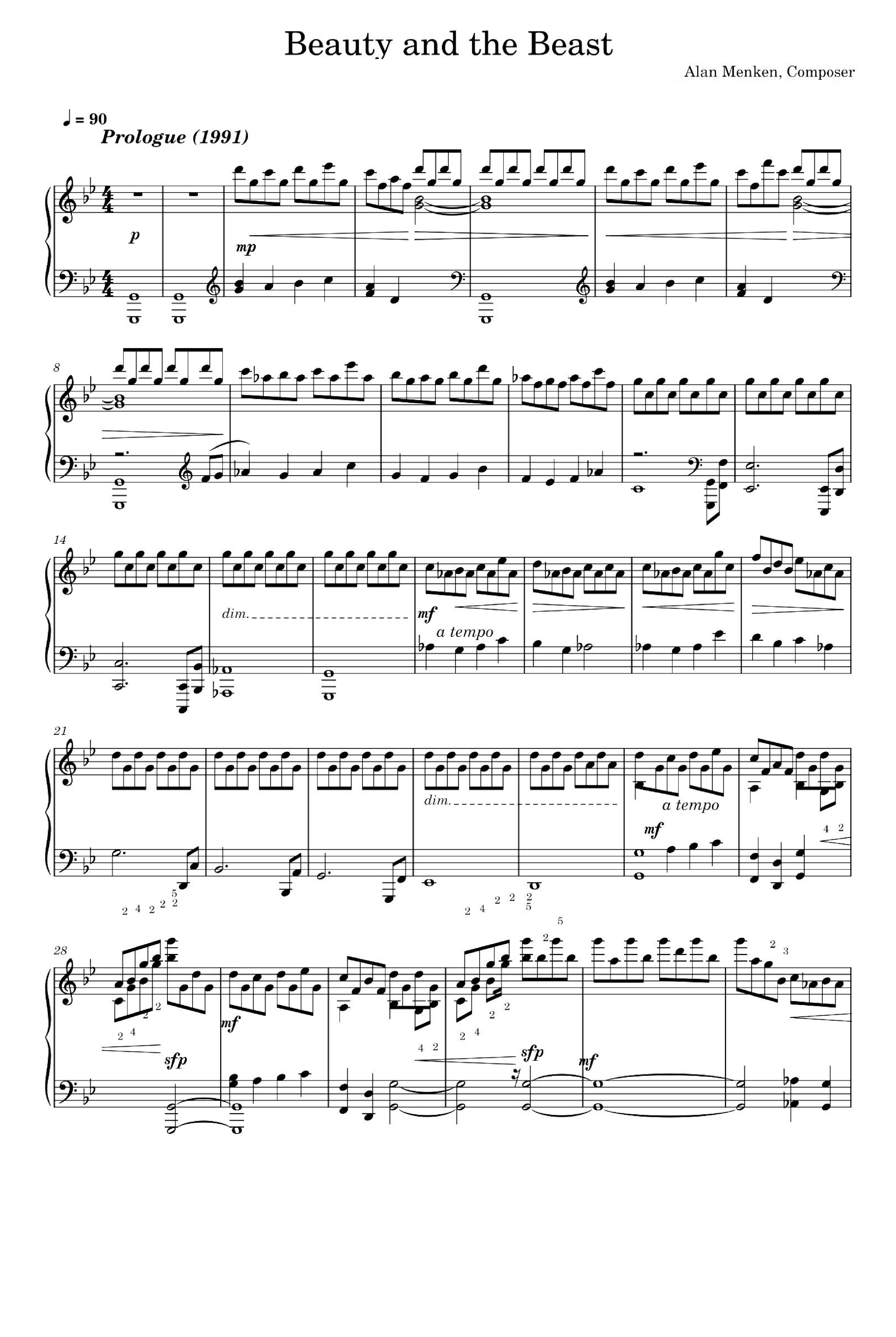 Beauty And The Beast (arr. Celine Dion & Peabo Bryson)