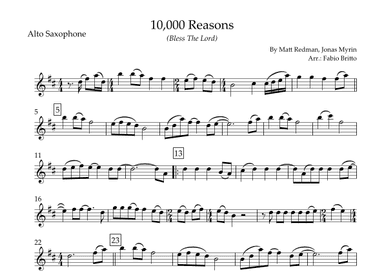 10,000 Reasons (bless The Lord) (arr. Fabio Britto)