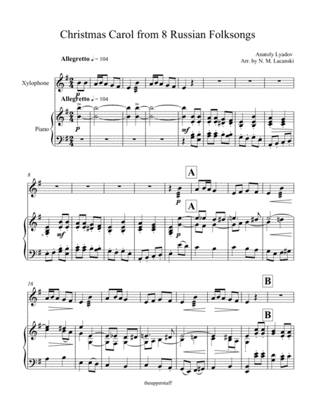 Christmas Carol from 8 Russian Folksongs (arr. Nick Lacanski)