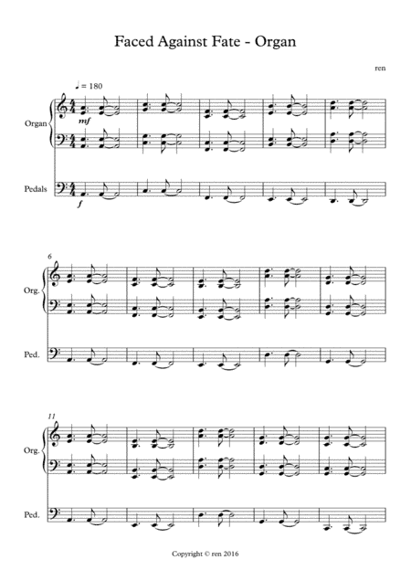 Faced Against Fate (Organ Section)
