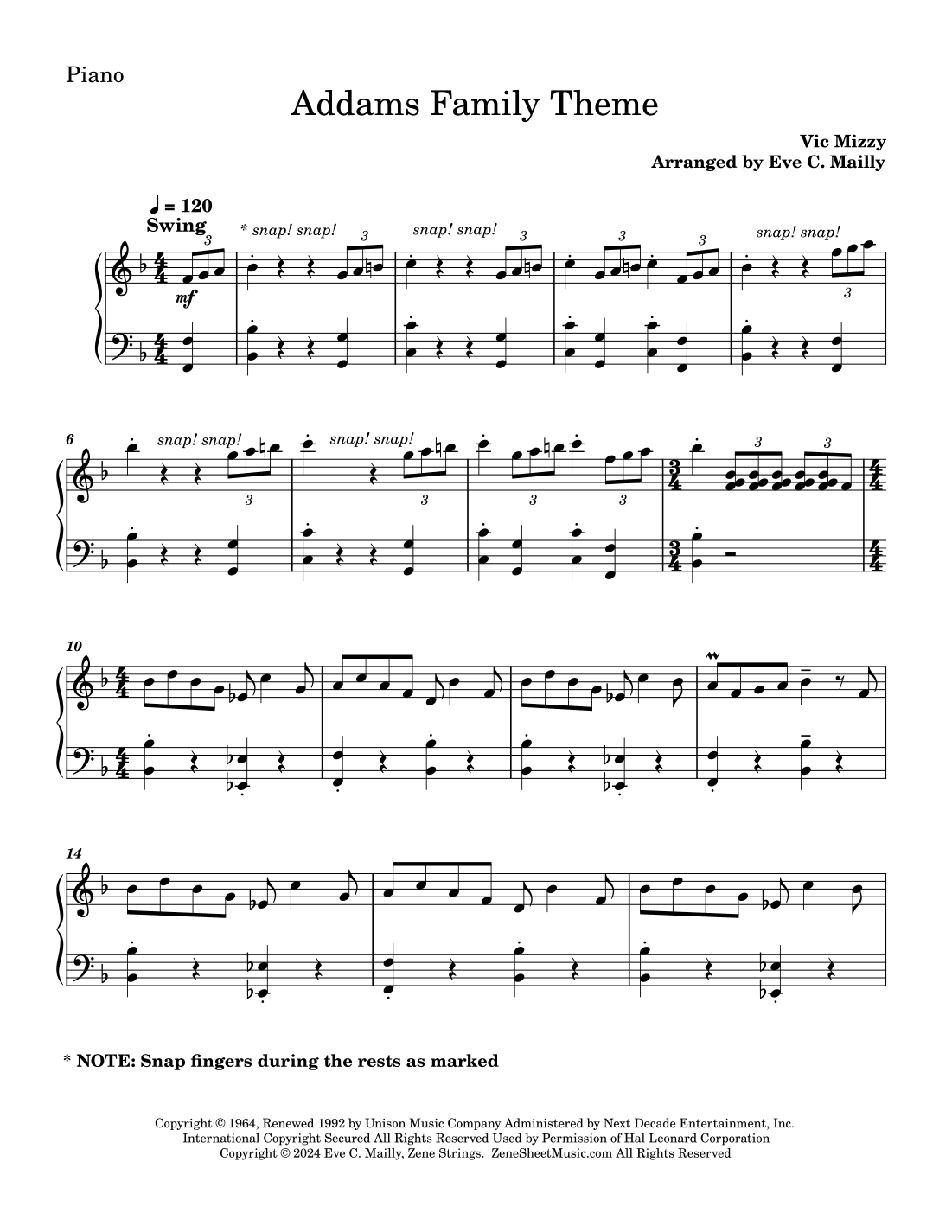 Addams Family Theme (arr. Eve C. Mailly)