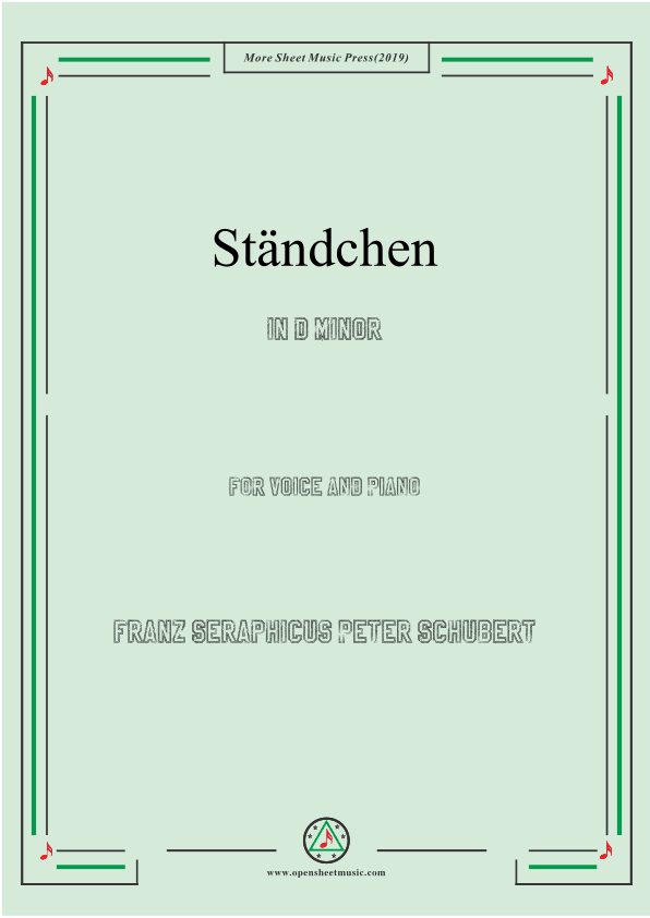 Schubert-Ständchen,in d minor,for Voice&Piano (arr. MSM)