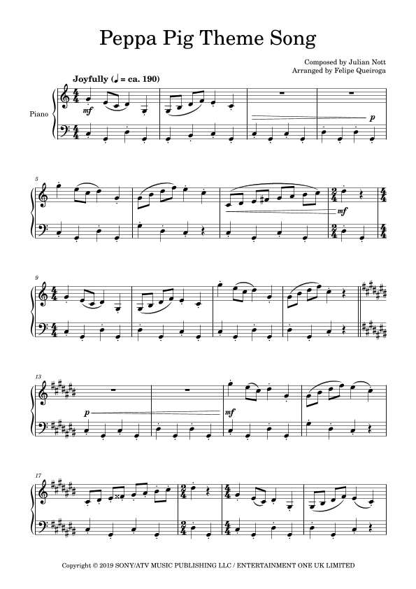 Peppa Pig (arr. Felipe Queiroga)