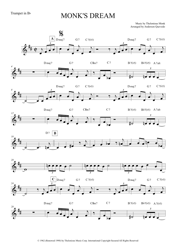 Monk's Dream (arr. Anderson Quevedo)
