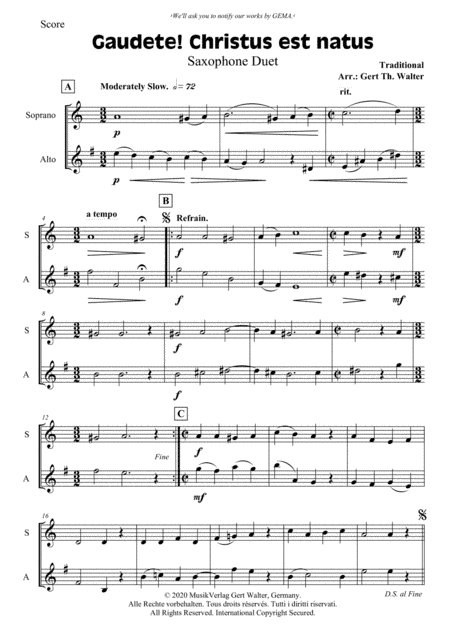 Gaudete! Christus Est Natus (arr. Gert Th. Walter)