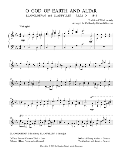 O God of Earth and Altar (LLANGLOFFAN) (arr. Richard Giszczak)