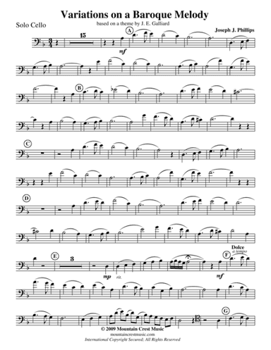 Variations on a Baroque Melody-solo cello part