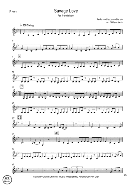 Savage Love (arr. Willem Aarts)