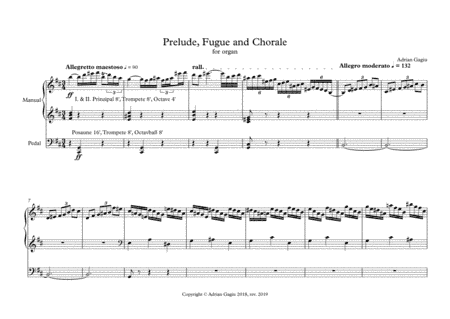 Prelude, Fugue and Chorale for organ, op. 72 (arr. Adrian Gagiu)