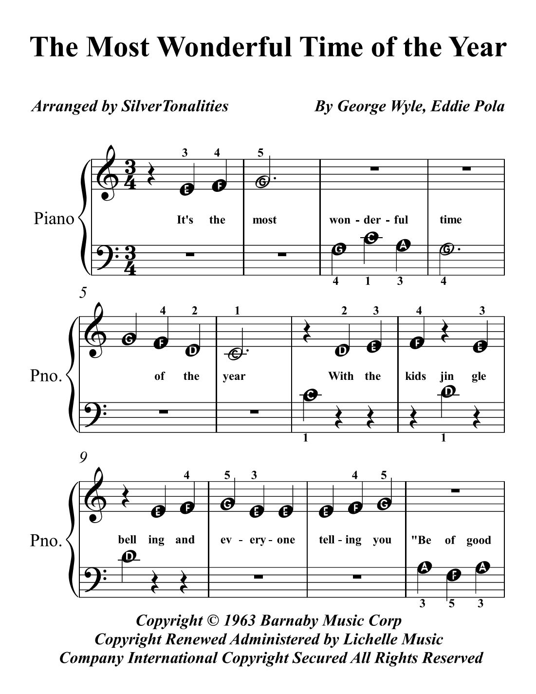 The Most Wonderful Time Of The Year (arr. SilverTonalities)