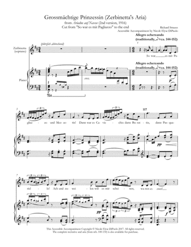 Grossmächtige Prinzessin (Zerbinetta, from So war es) from Ariadne auf Naxos - Accessible Accompani (arr. Nicole Elyse DiPaolo)