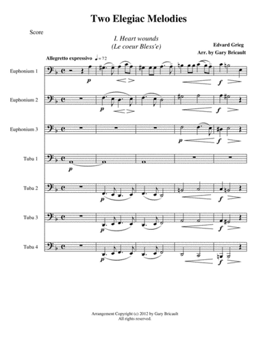 Two Elegiac Melodies - Opus 34 (arr. Gary Bricault)