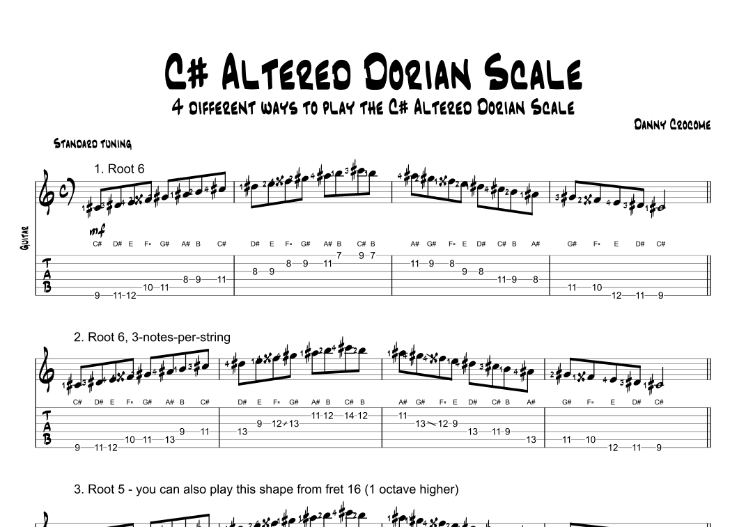 C# Altered Dorian Scale (4 Ways to Play)