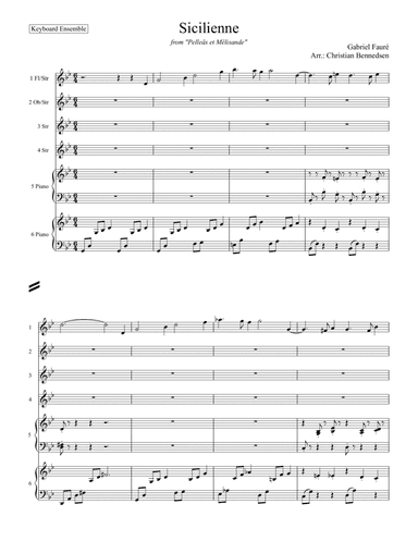 Sicilienne from Pelléas et Melisánde - Keyboard Ensemble (arr. Christian Bennedsen)