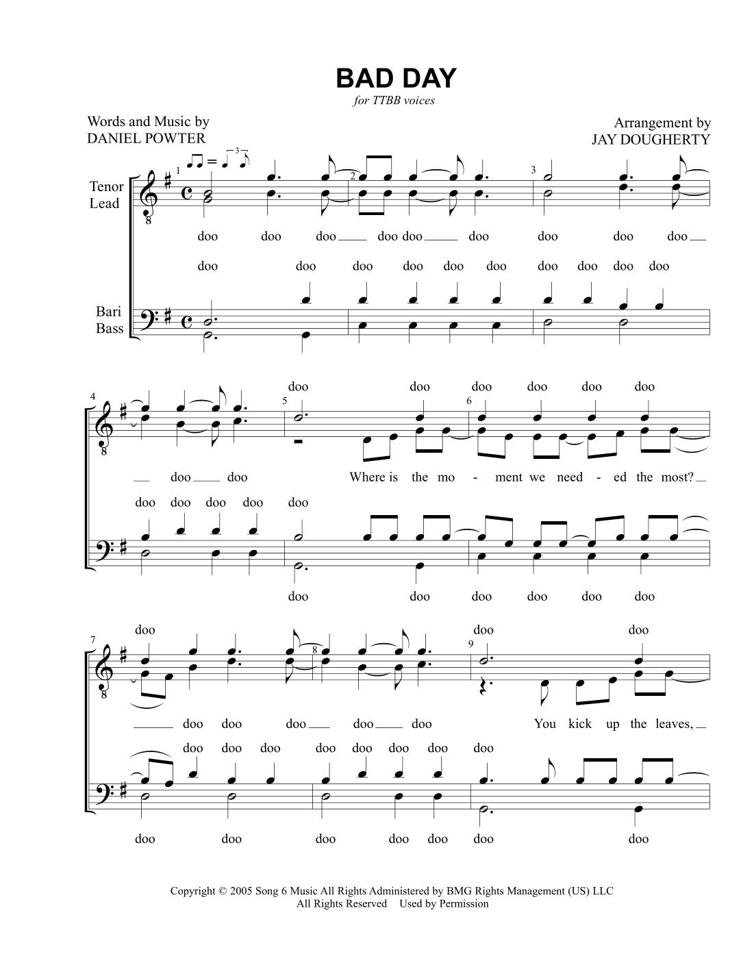 Bad Day (arr. Jay Dougherty)