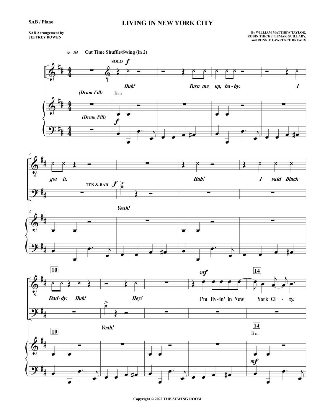 Living In New York City (arr. Jeffrey Bowen)