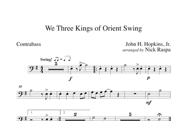 We Three Kings of Orient Swing (String Orchestra) Contrabass part (arr. Nick Raspa)