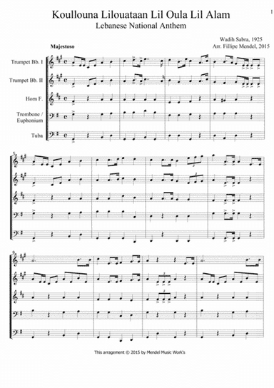 National Hymn of Lebanon (arr. Fillipe Mendel)