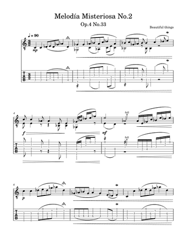 Melodía Misteriosa No.2-Beautiful things Op.4 No.33