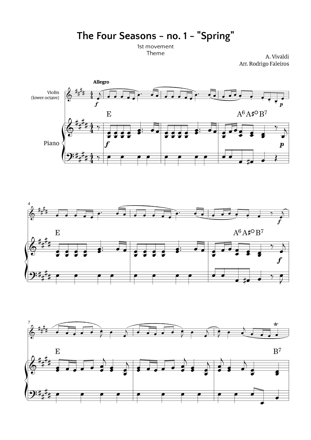 The Four Seasons - Spring (arr. Rodrigo Faleiros)