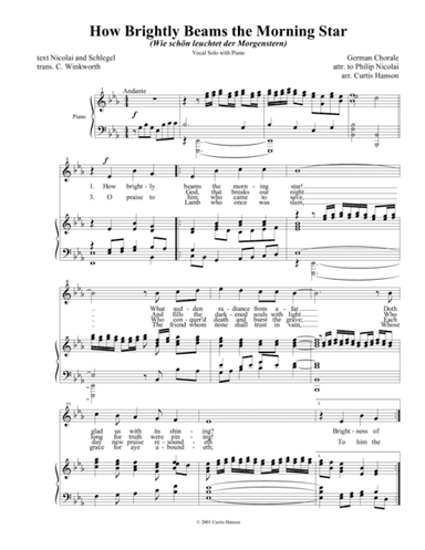 How Brightly Beams the Morning Star (arr. Curtis Hanson)