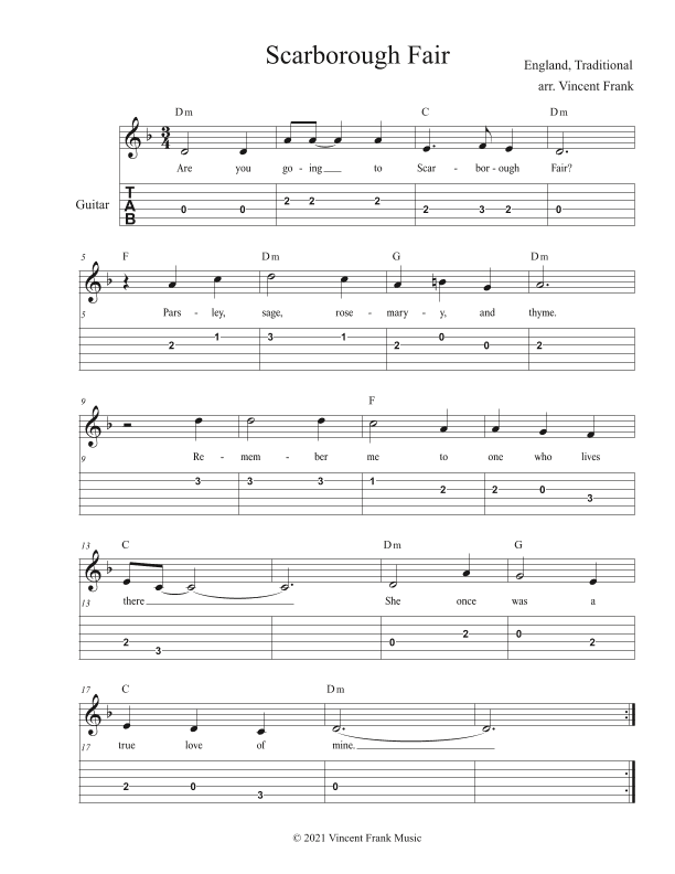 Scarborough Fair (arr. Vincent Frank)
