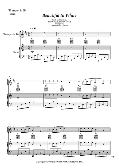 Beautiful In White (arr. Cássio Silva Chaves)