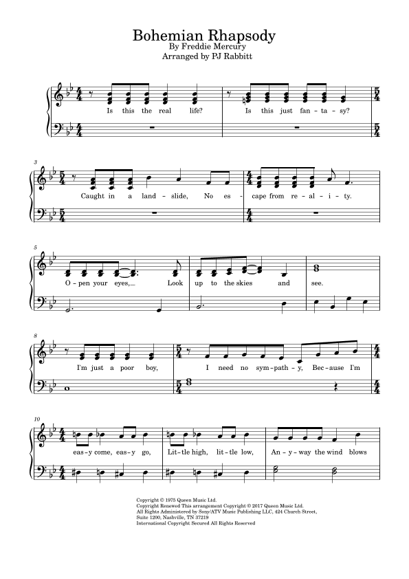 Bohemian Rhapsody (arr. PianoJohn)