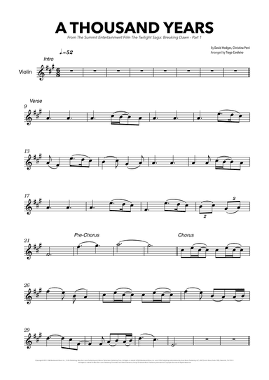 A Thousand Years (arr. Tiago Cordeiro)