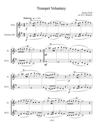 Trumpet Voluntary (Flute and Clarinet Duet) (arr. B. C. Dockery)