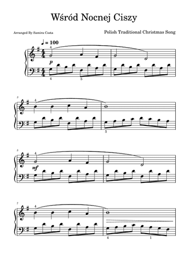 Wsród Nocnej Ciszy (arr. Samira Costa)