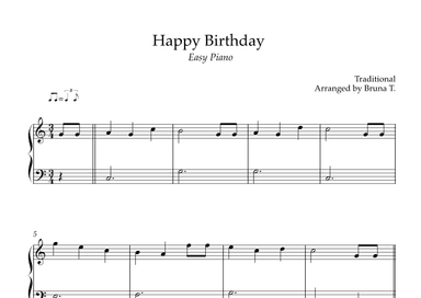 Happy Birthday (Kids' Piano) (arr. Bruna T.)