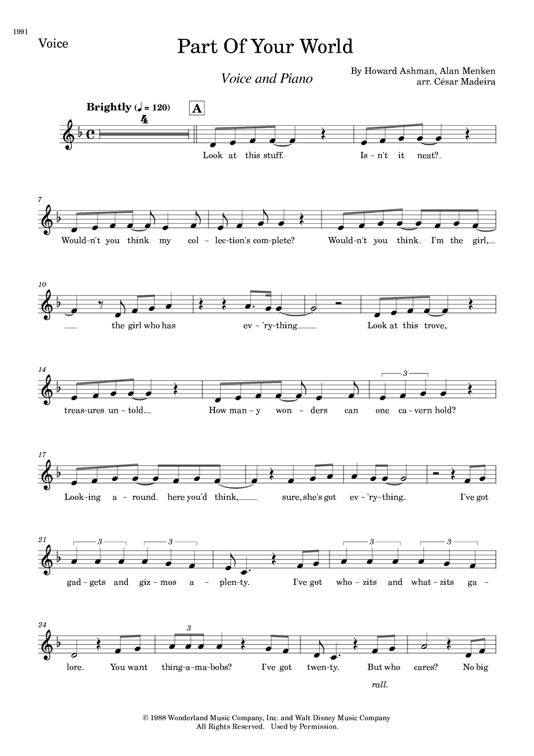 Part Of Your World (arr. César Madeira)