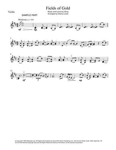 Fields Of Gold (arr. Sherry Lewis)
