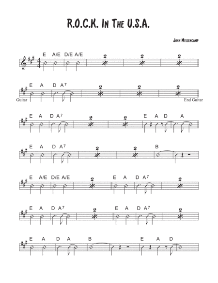 R.o.c.k. In The Usa (arr. David M Fagnant)
