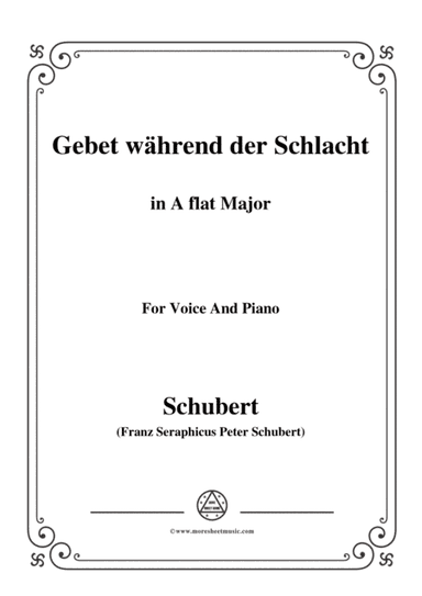 Schubert-Gebet während der Schlacht,in A flat Major,for Voice&Piano (arr. MSM)