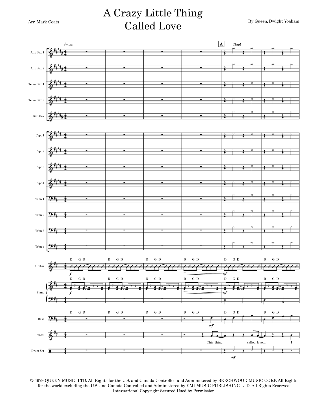 Crazy Little Thing Called Love (arr. Mark Coats)