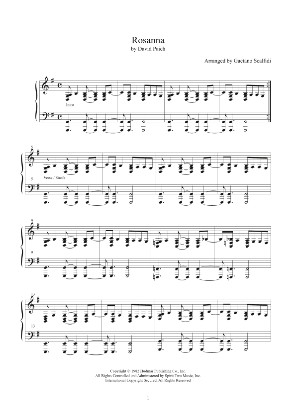 Rosanna (arr. Gaetano Scalfidi)