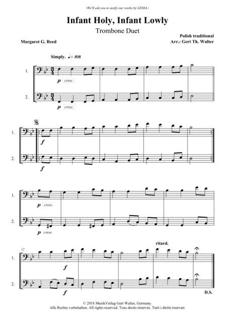 Infant Holy, Infant Lowly (arr. Gert Th. Walter)