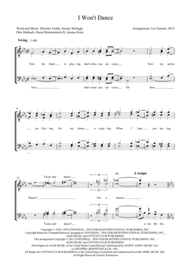 I Won't Dance (arr. Liz Garnett)