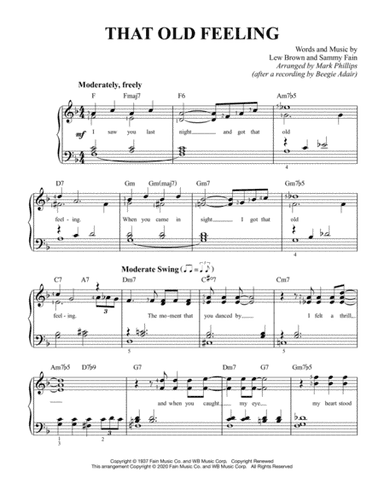 That Old Feeling (arr. Mark Phillips)