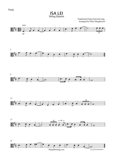 ISA LEI - String Quartet (arr. Ellen Macpherson)