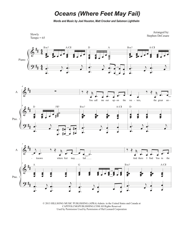 Oceans (where Feet May Fail) (arr. Stephen DeCesare)