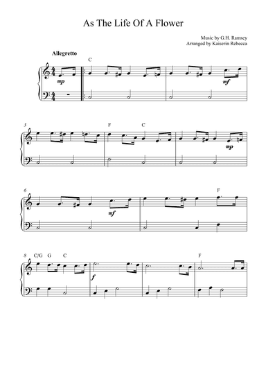 As the Life of a Flower (arr. Kaiserin Rebecca)