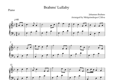 Johannes Brahms - Brahms' Lullaby (arr. Melquisedeque C.Silva)