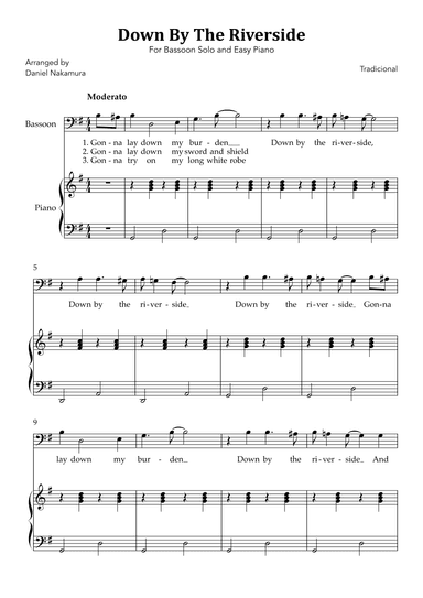Down By The Riverside (For Bassoon Solo and Easy Piano) (arr. Daniel Nakamura)